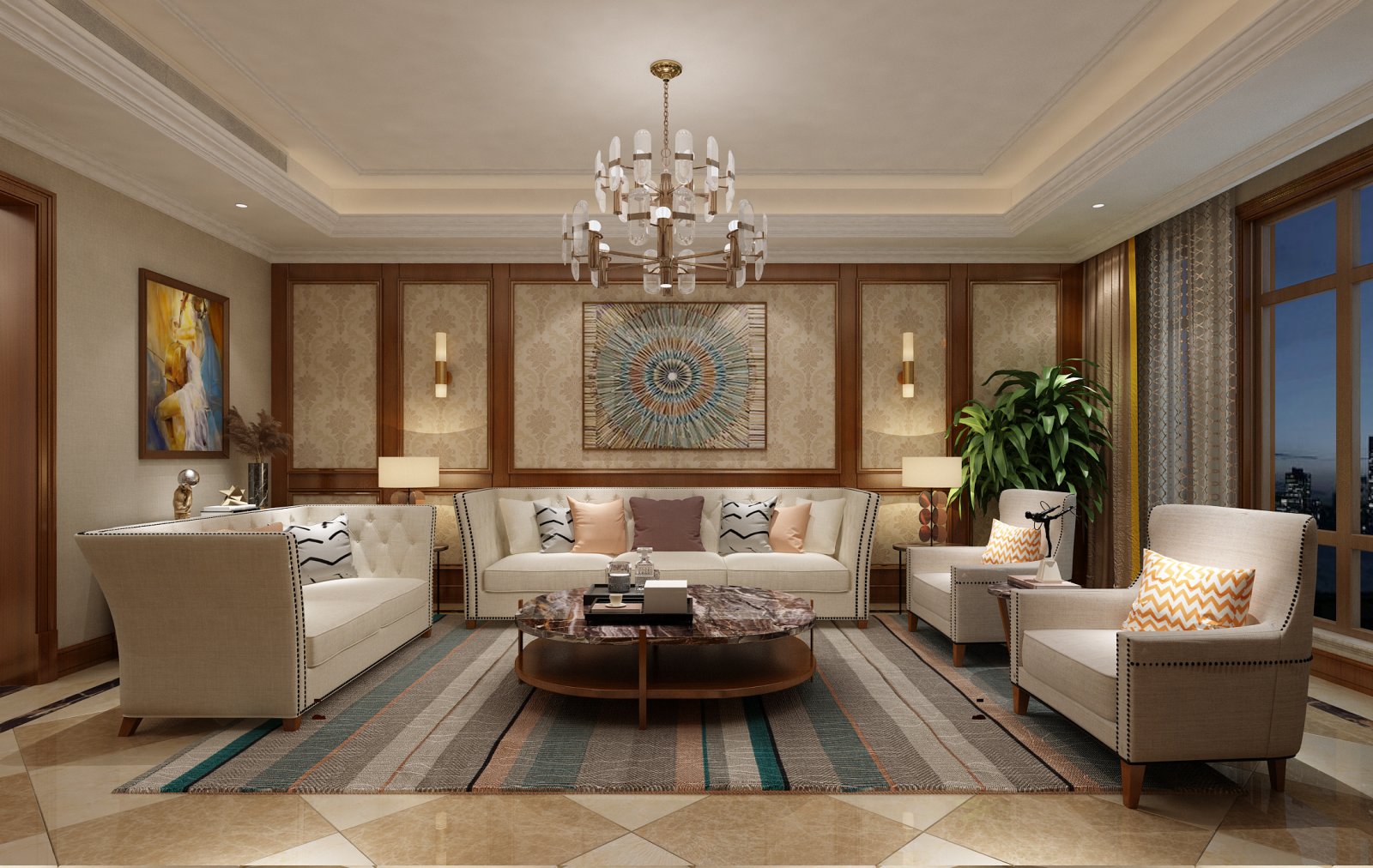 欧式古典风格家装设计室内装修效果图-客厅 欧式古典风格家装设计室内装修效果图-客厅