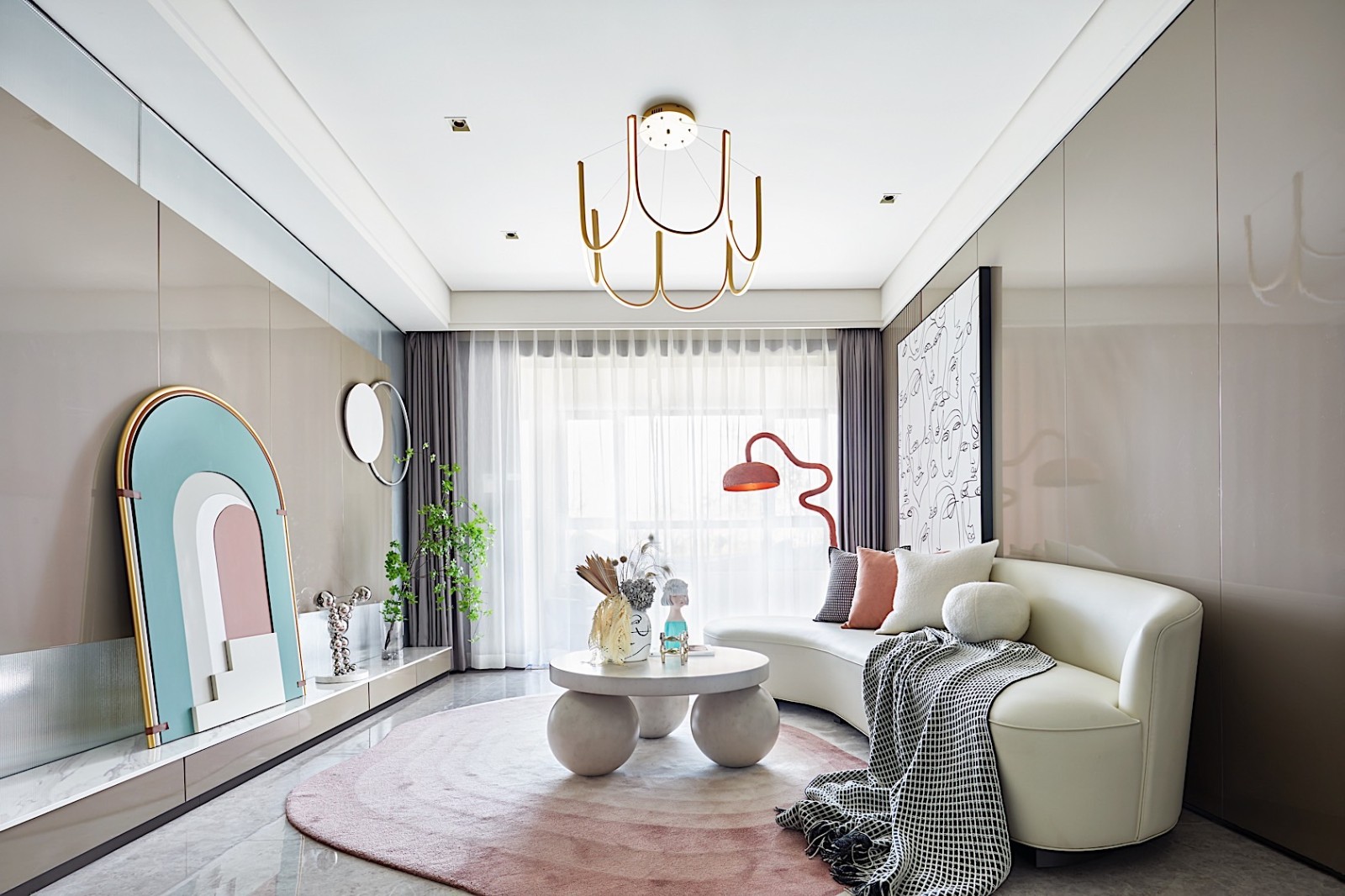 轻奢高雅风格室内设计家装案例-客厅 轻奢高雅风格室内设计家装案例-客厅