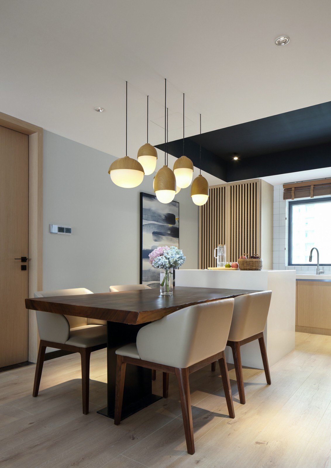 北欧原木风格家装设计室内装修效果图-餐厅 北欧原木风格家装设计室内装修效果图-餐厅