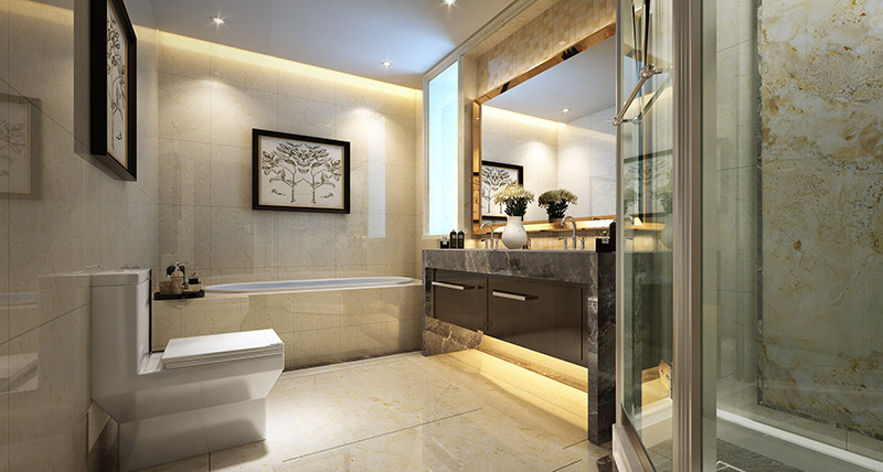 轻奢风格室内装修效果图-宏建一品三居140平米-卫生间 轻奢风格室内装修效果图-宏建一品三居140平米-卫生间